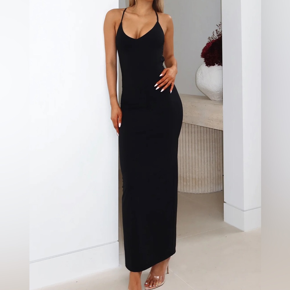 White Fox Boutique Sleek Black Maxi Dress